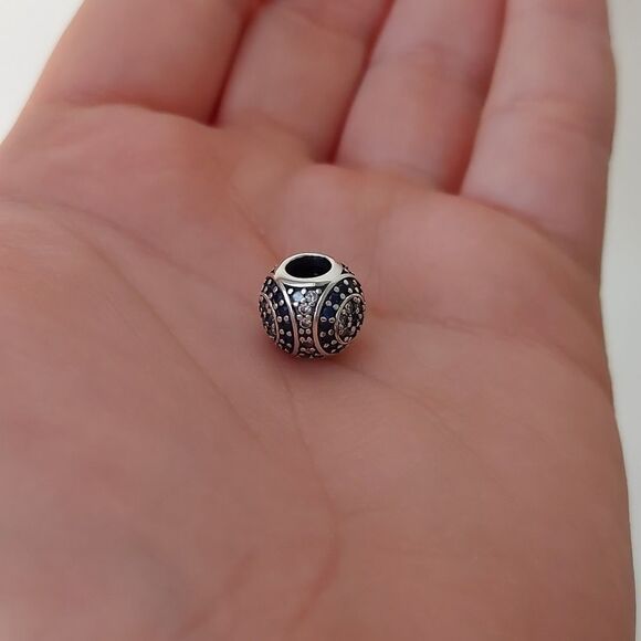 925 Sterling Silver Dark Blue Eye Charm - Picture 4 of 6